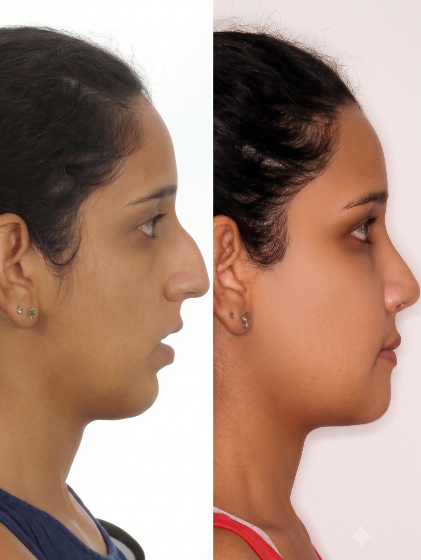 Caso clínico: perfil facial antes e depois de cirurgia ortognática bimaxilar associada a rinoplastia e lipoenxertia de face